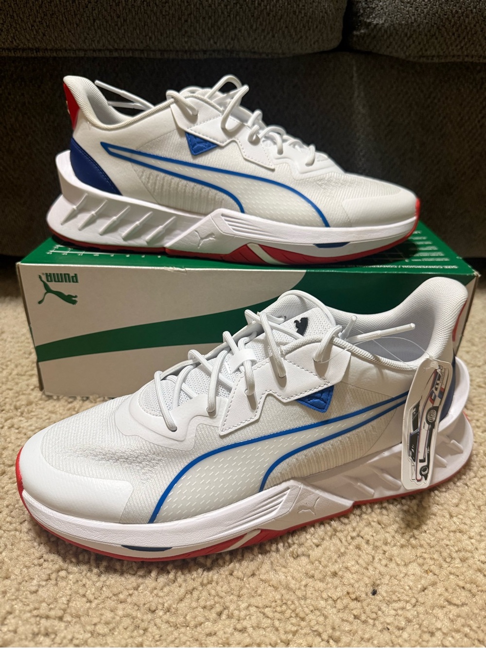 PUMA BMW M Motorsport x Maco 2.0 White Pro Blue Shoes Sneakers 308042 02 Sz 9